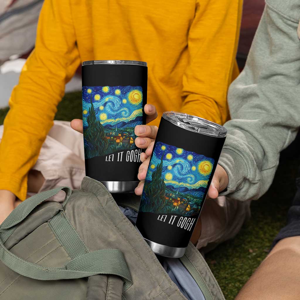 Let It Gogh Funny Vincent Van Gogh Tumbler Cup Starry Night Design Art Lover
