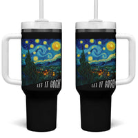 Let It Gogh Funny Vincent Van Gogh Tumbler With Handle Starry Night Design Art Lover