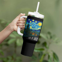 Let It Gogh Funny Vincent Van Gogh Tumbler With Handle Starry Night Design Art Lover