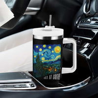 Let It Gogh Funny Vincent Van Gogh Tumbler With Handle Starry Night Design Art Lover