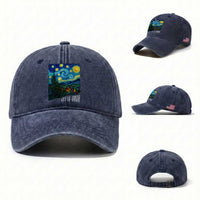 Let It Gogh Funny Vincent Van Gogh Washed Cotton Baseball Cap Starry Night Design Art Lover