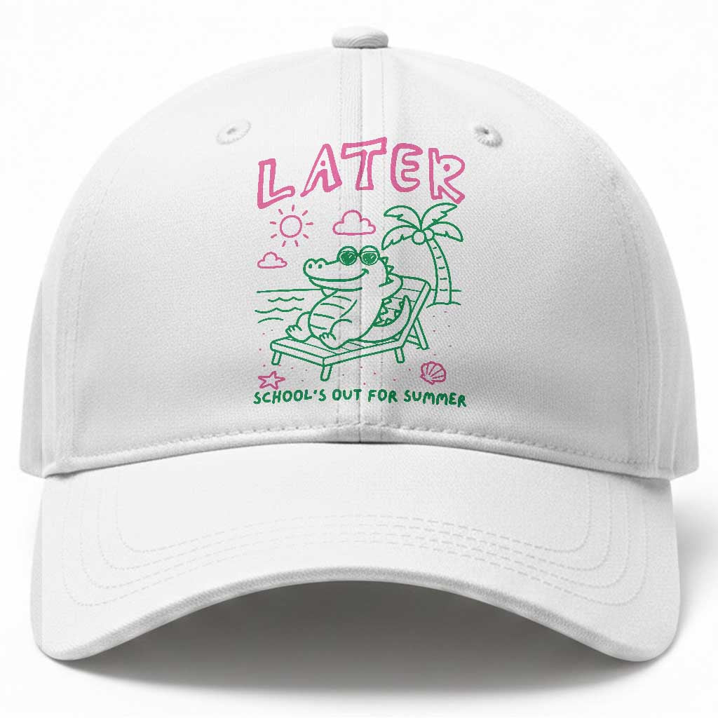 Later Gator School's Out for Summer Baseball Cap Funny Last Day of School