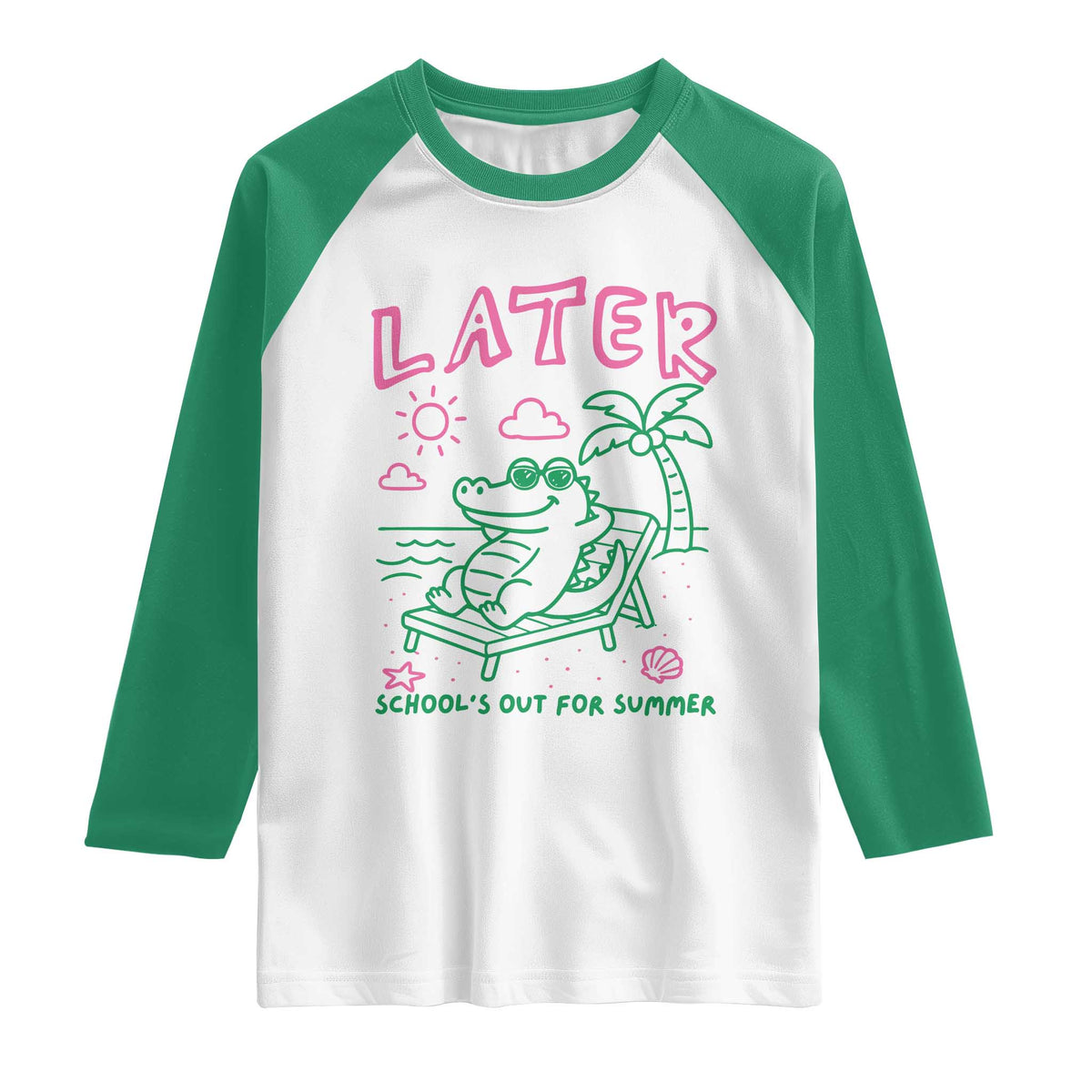 Later Gator School's Out for Summer Raglan Shirt Funny Last Day of School