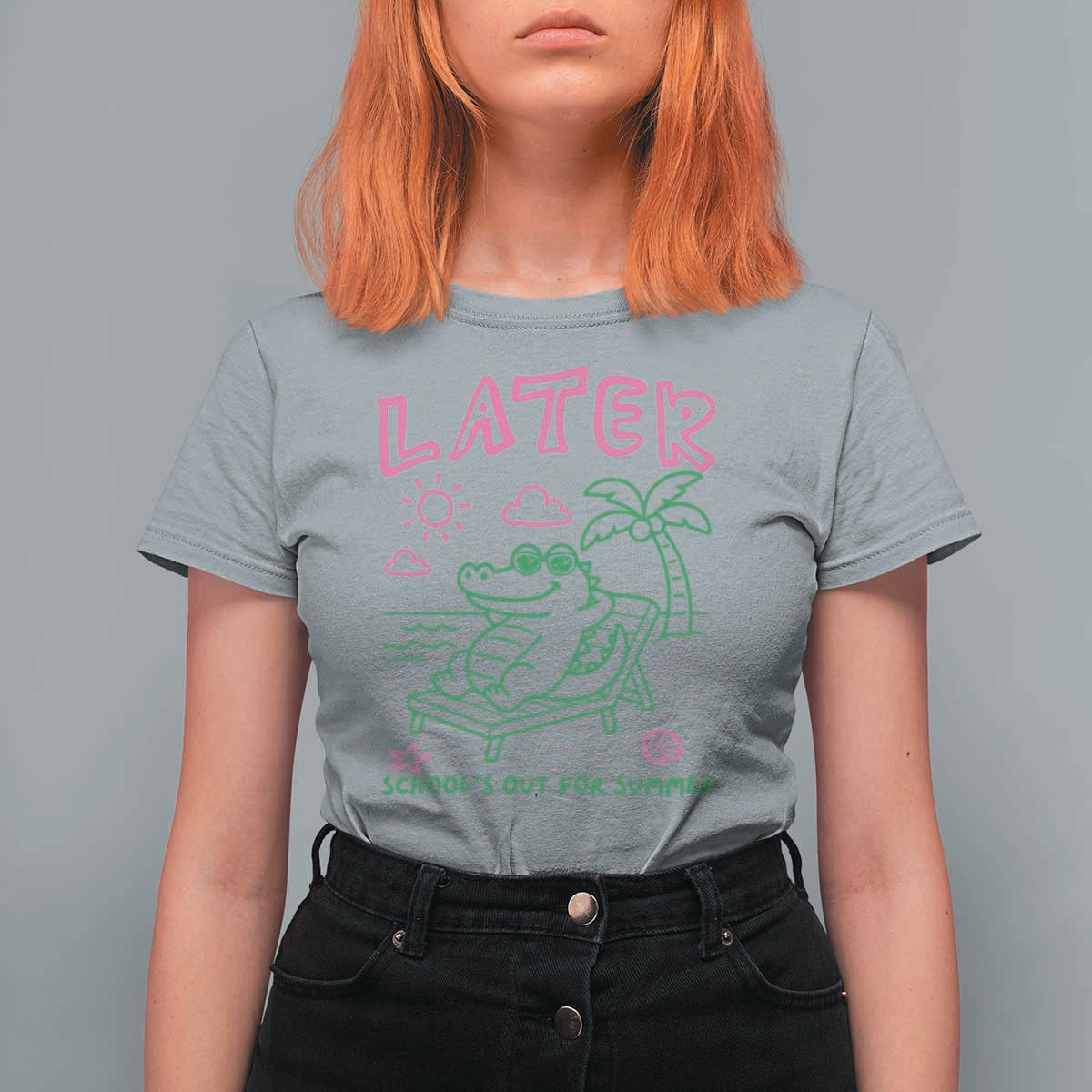 Later Gator School's Out for Summer T Shirt For Women Funny Last Day of School