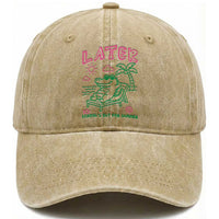 Later Gator School's Out for Summer Washed Cotton Baseball Cap Funny Last Day of School