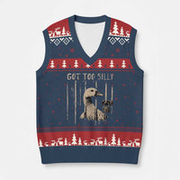 Got Too Silly V-Neck Knit Sweater Vest Funny Goose Jailbird Prison
