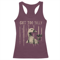 Got Too Silly Racerback Tank Top Funny Goose Jailbird Prison
