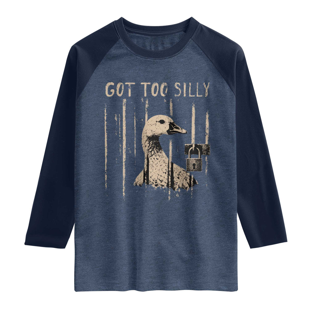 Got Too Silly Raglan Shirt Funny Goose Jailbird Prison