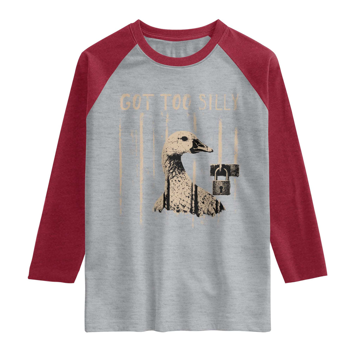 Got Too Silly Raglan Shirt Funny Goose Jailbird Prison