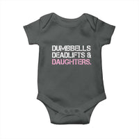 Dumbbells Deadlifts And Daughters Baby Onesie Funny Gym Girl Dad