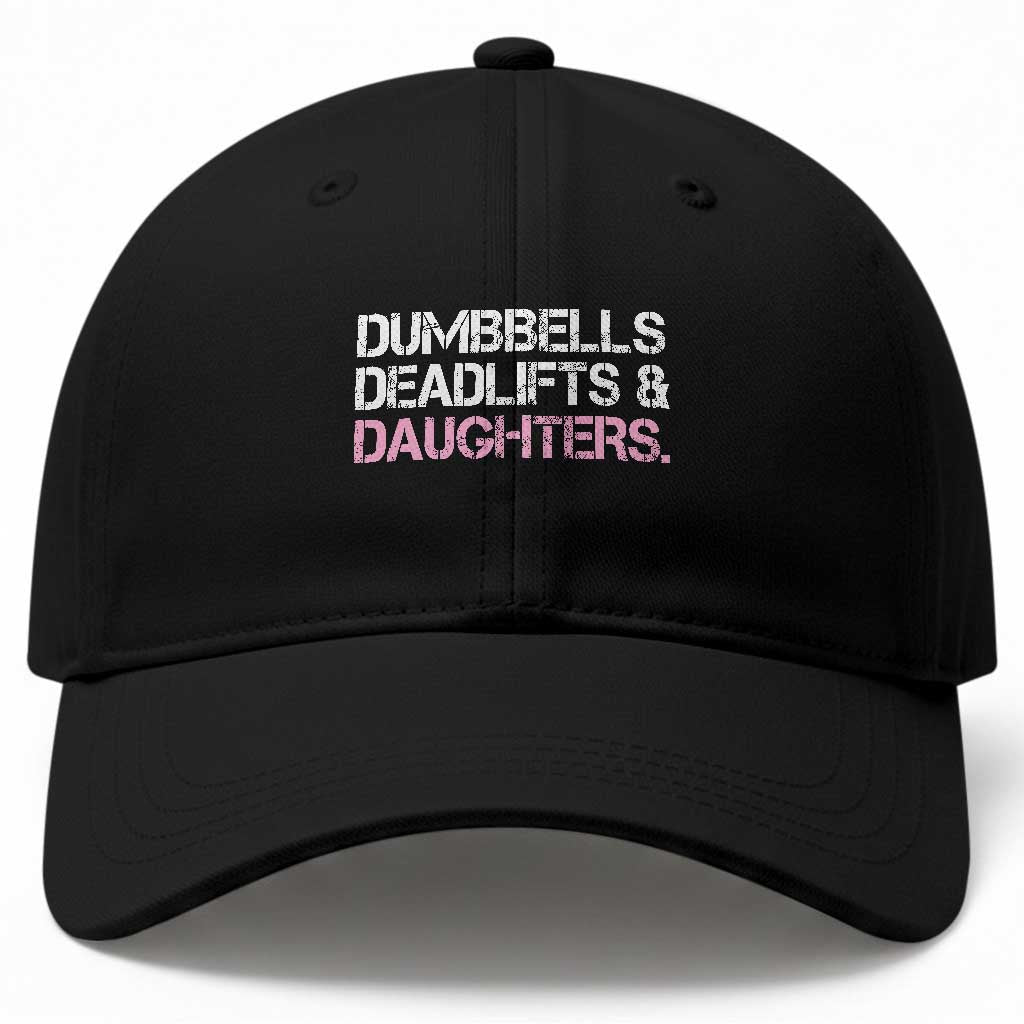 Dumbbells Deadlifts And Daughters Baseball Cap Funny Gym Girl Dad