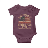 Best Effin Bonus Dad Ever Baby Onesie Step Dad American Flag Father's Day Gifts