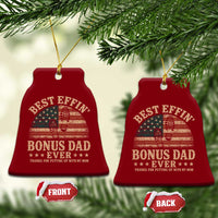 Best Effin Bonus Dad Ever Ceramic Ornament Step Dad American Flag Father's Day Gifts