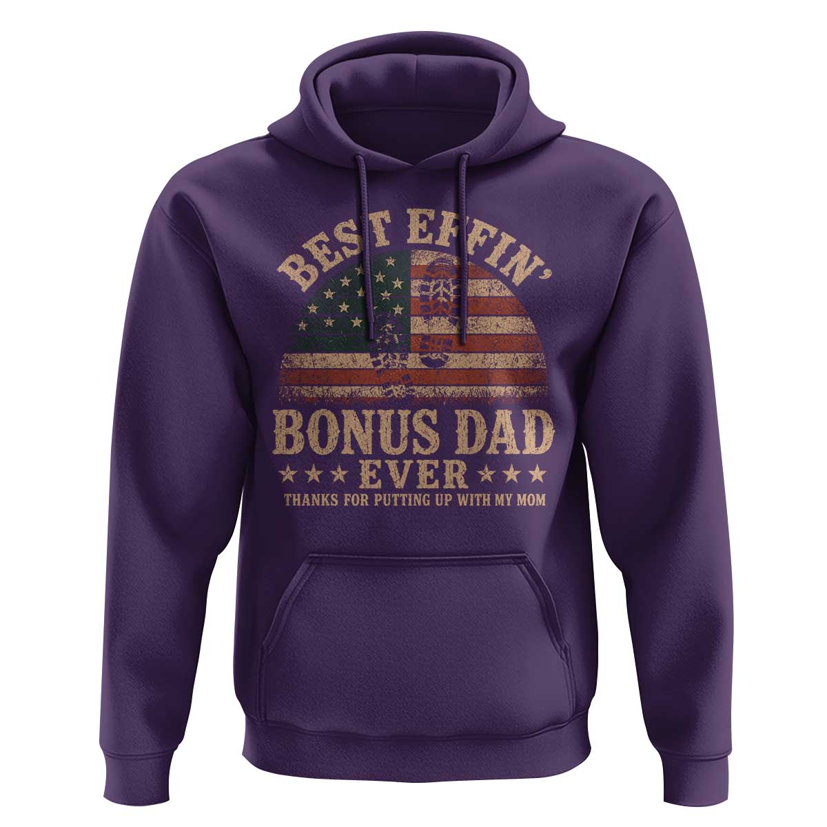 Best Effin Bonus Dad Ever Hoodie Step Dad American Flag Father's Day Gifts