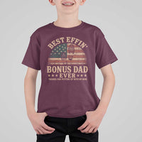 Best Effin Bonus Dad Ever T Shirt For Kid Step Dad American Flag Father's Day Gifts