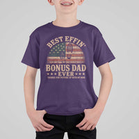 Best Effin Bonus Dad Ever T Shirt For Kid Step Dad American Flag Father's Day Gifts
