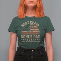 Best Effin Bonus Dad Ever T Shirt For Women Step Dad American Flag Father's Day Gifts