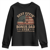 Best Effin Bonus Dad Ever Youth Sweatshirt Step Dad American Flag Father's Day Gifts