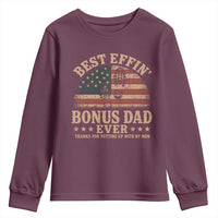 Best Effin Bonus Dad Ever Youth Sweatshirt Step Dad American Flag Father's Day Gifts