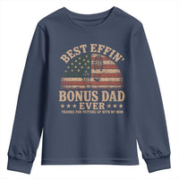 Best Effin Bonus Dad Ever Youth Sweatshirt Step Dad American Flag Father's Day Gifts