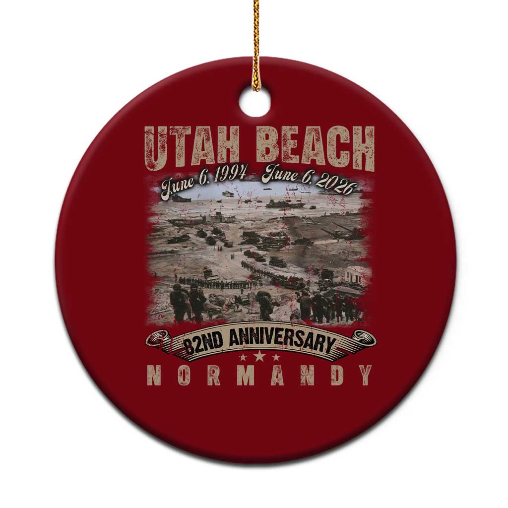 Utah Beach D Day Ceramic Ornament 82nd Anniversary Honor History Normandy WWII