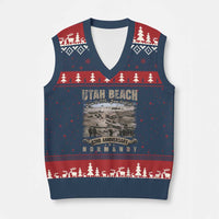 Utah Beach D Day V-Neck Knit Sweater Vest 82nd Anniversary Honor History Normandy WWII