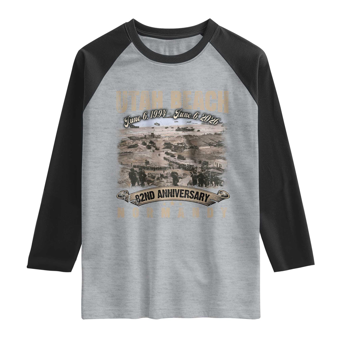 Utah Beach D Day Raglan Shirt 82nd Anniversary Honor History Normandy WWII