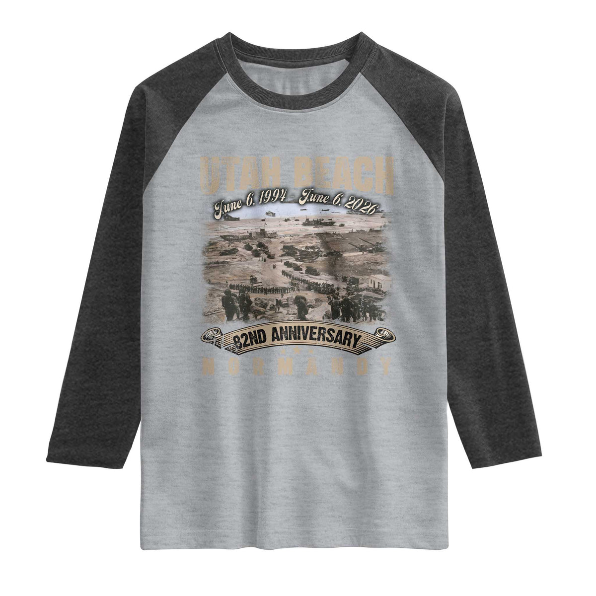 Utah Beach D Day Raglan Shirt 82nd Anniversary Honor History Normandy WWII