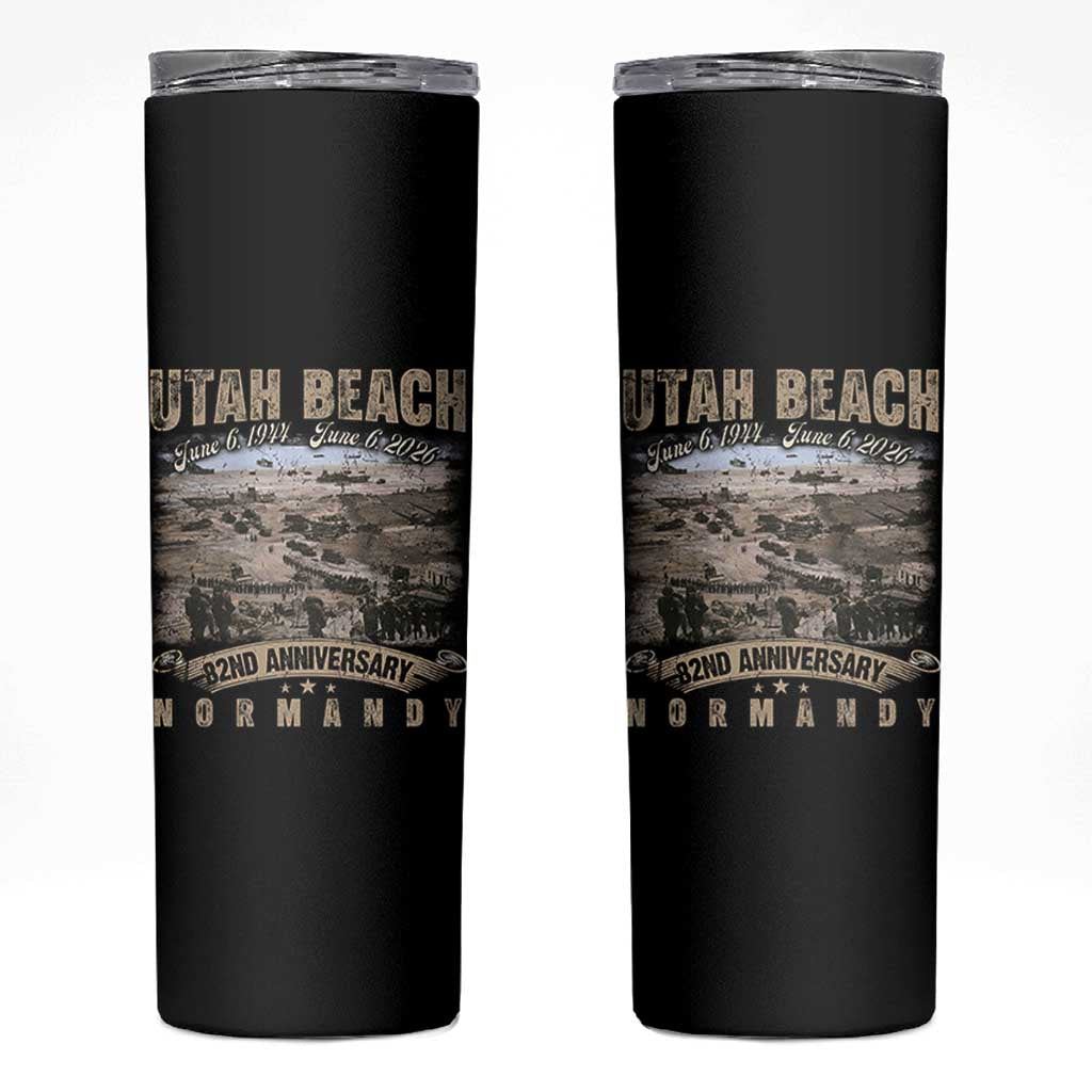 Utah Beach D Day Skinny Tumbler 82nd Anniversary Honor History Normandy WWII