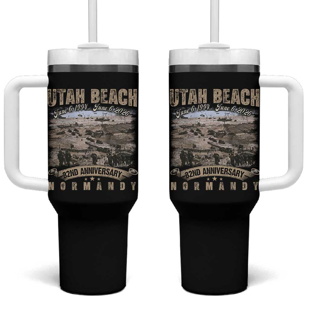 Utah Beach D Day Tumbler With Handle 82nd Anniversary Honor History Normandy WWII