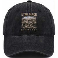 Utah Beach D Day Washed Cotton Baseball Cap 82nd Anniversary Honor History Normandy WWII