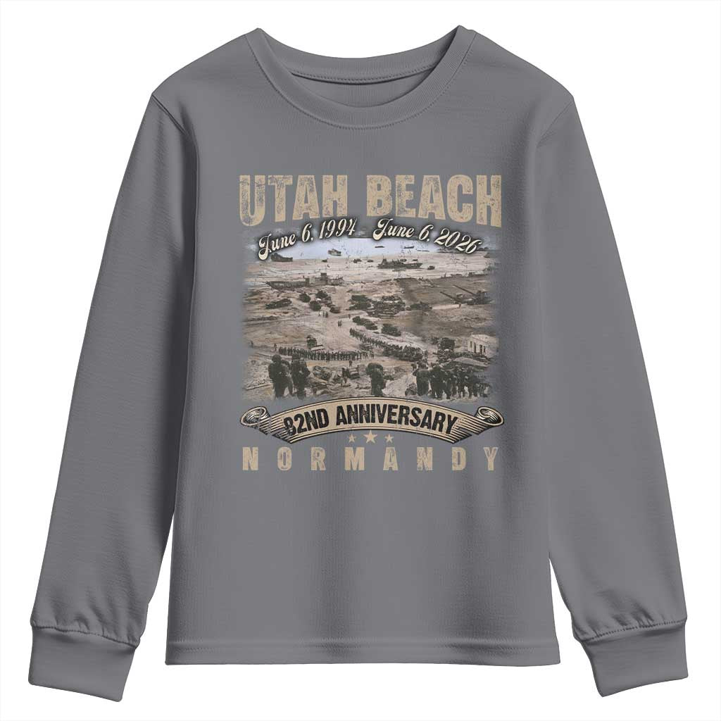 Utah Beach D Day Youth Sweatshirt 82nd Anniversary Honor History Normandy WWII