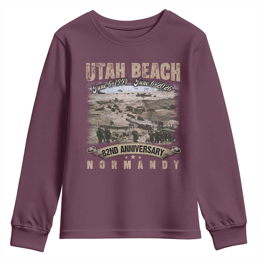 Utah Beach D Day Youth Sweatshirt 82nd Anniversary Honor History Normandy WWII