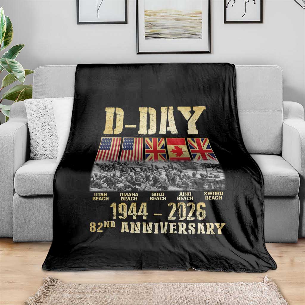 D Day 82nd Anniversary Honor History Normandy WWII Throw Blanket