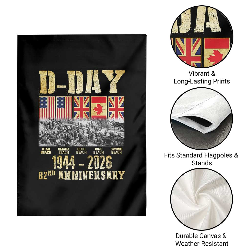 D Day 82nd Anniversary Honor History Normandy WWII Garden Flag