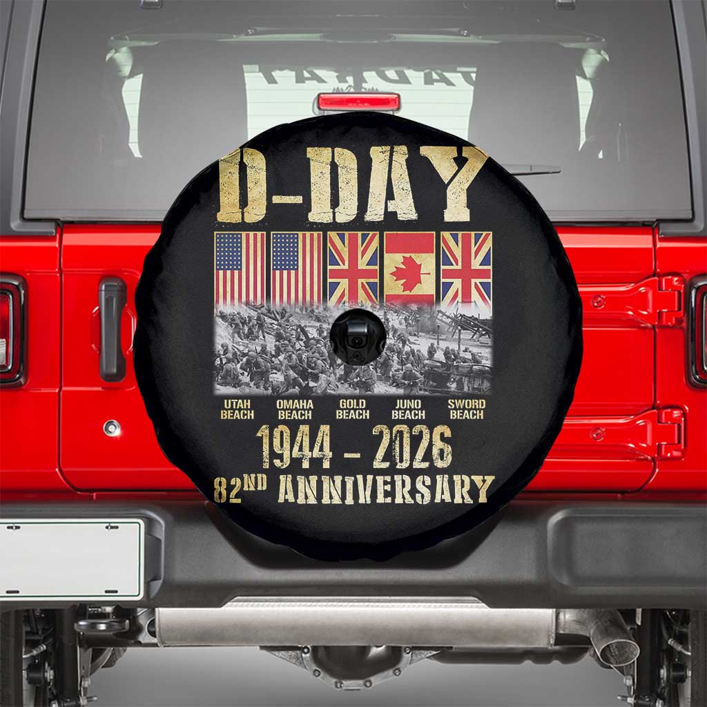 D Day 82nd Anniversary Honor History Normandy WWII Spare Tire Cover