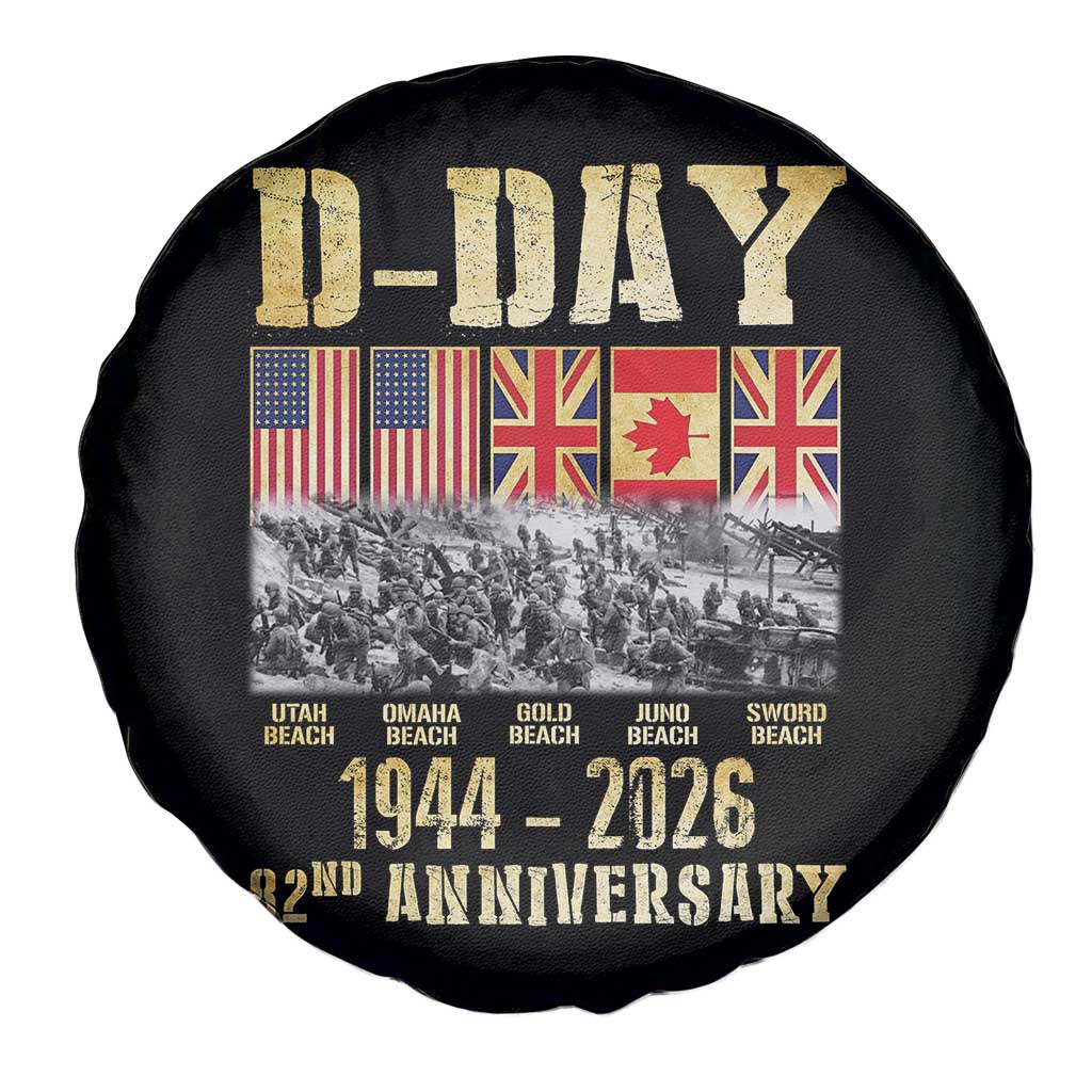 D Day 82nd Anniversary Honor History Normandy WWII Spare Tire Cover