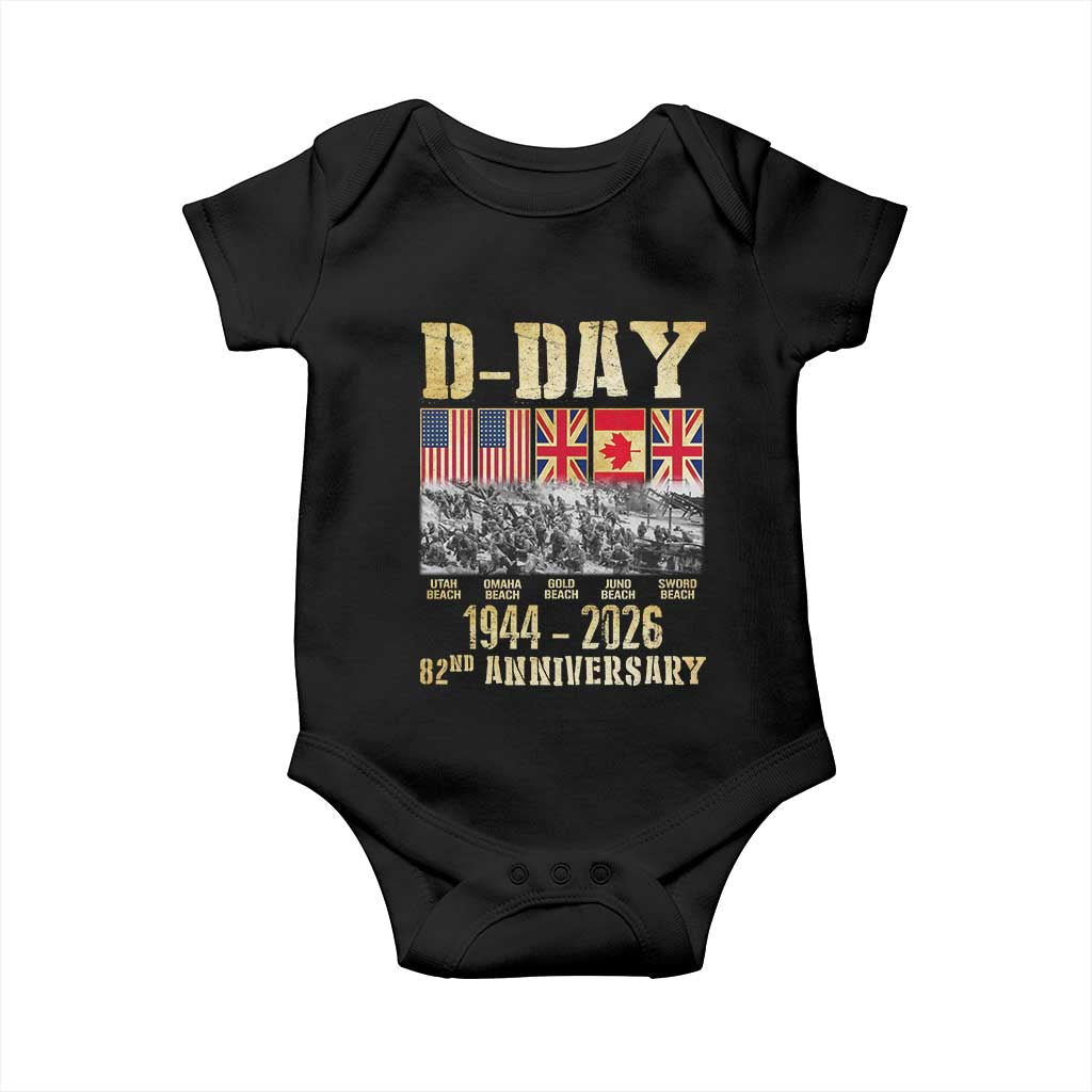 D Day 82nd Anniversary Honor History Normandy WWII Baby Onesie