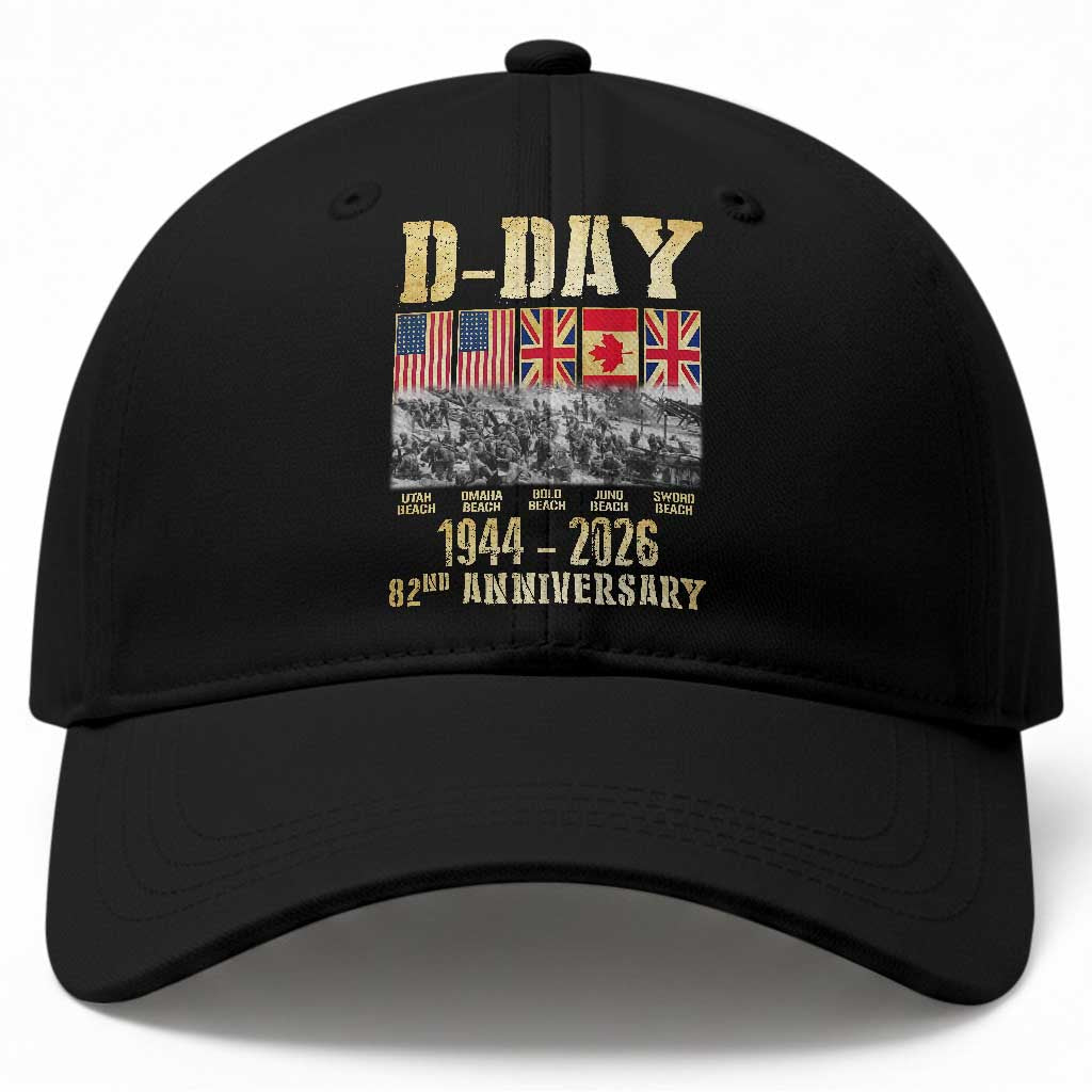 D Day 82nd Anniversary Honor History Normandy WWII Baseball Cap