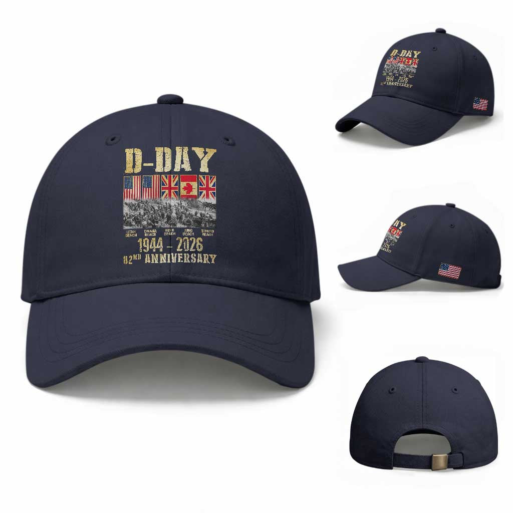 D Day 82nd Anniversary Honor History Normandy WWII Baseball Cap