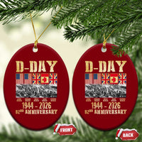 D Day 82nd Anniversary Honor History Normandy WWII Ceramic Ornament