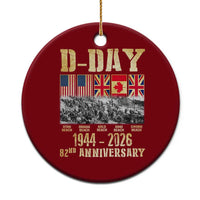 D Day 82nd Anniversary Honor History Normandy WWII Ceramic Ornament