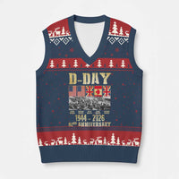 D Day 82nd Anniversary Honor History Normandy WWII V-Neck Knit Sweater Vest