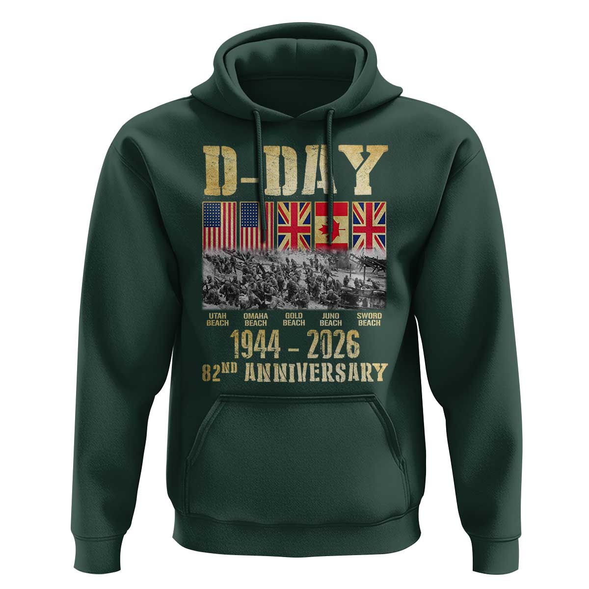 D Day 82nd Anniversary Honor History Normandy WWII Hoodie