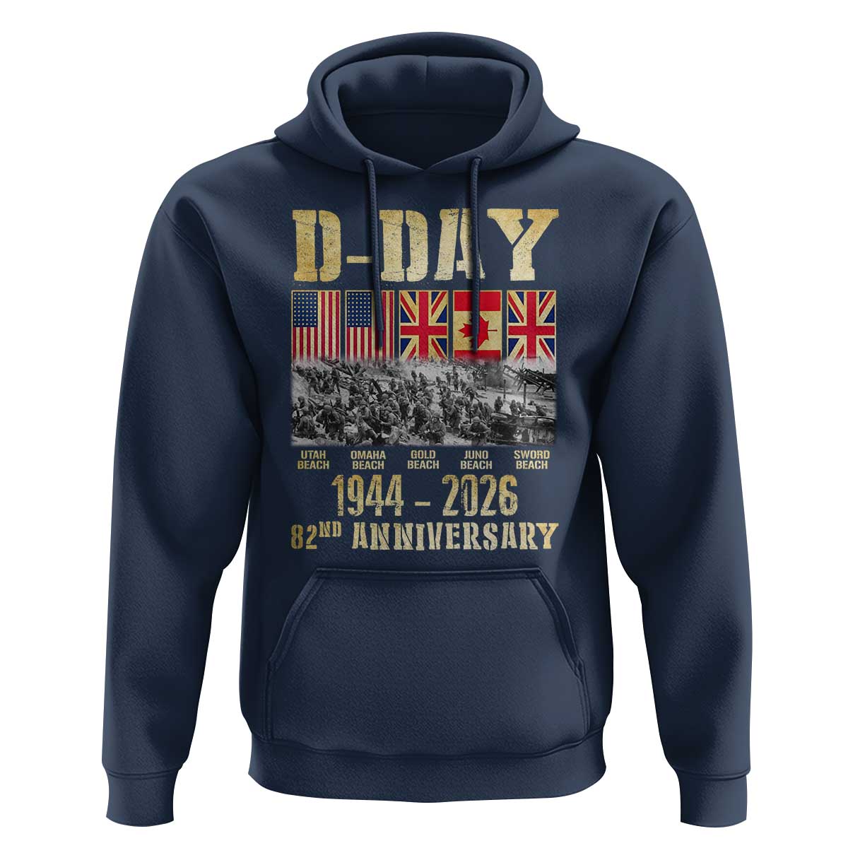 D Day 82nd Anniversary Honor History Normandy WWII Hoodie