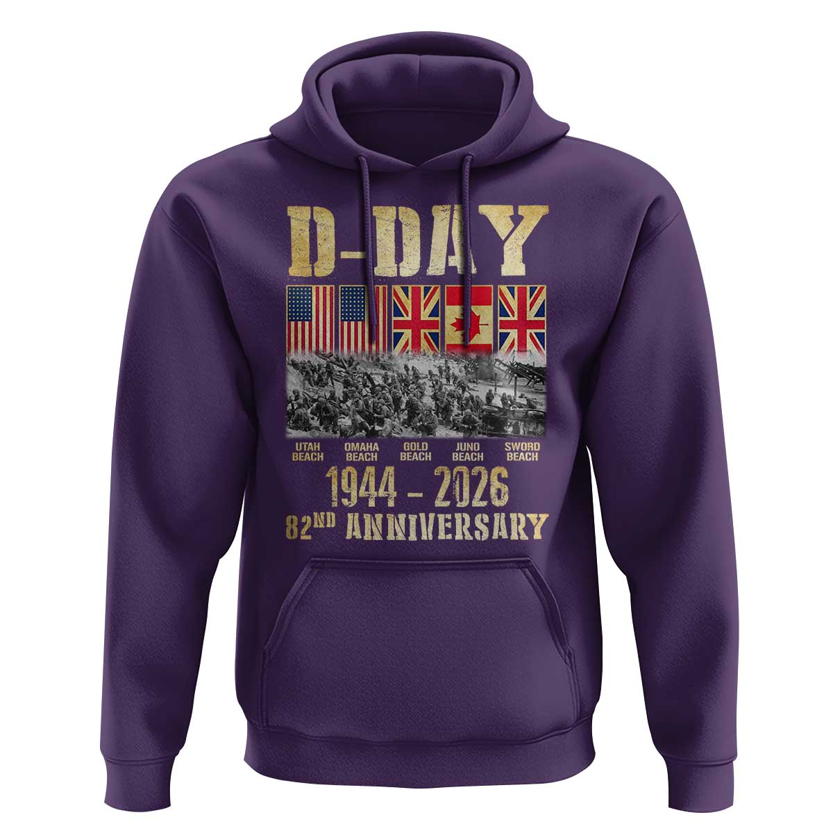 D Day 82nd Anniversary Honor History Normandy WWII Hoodie
