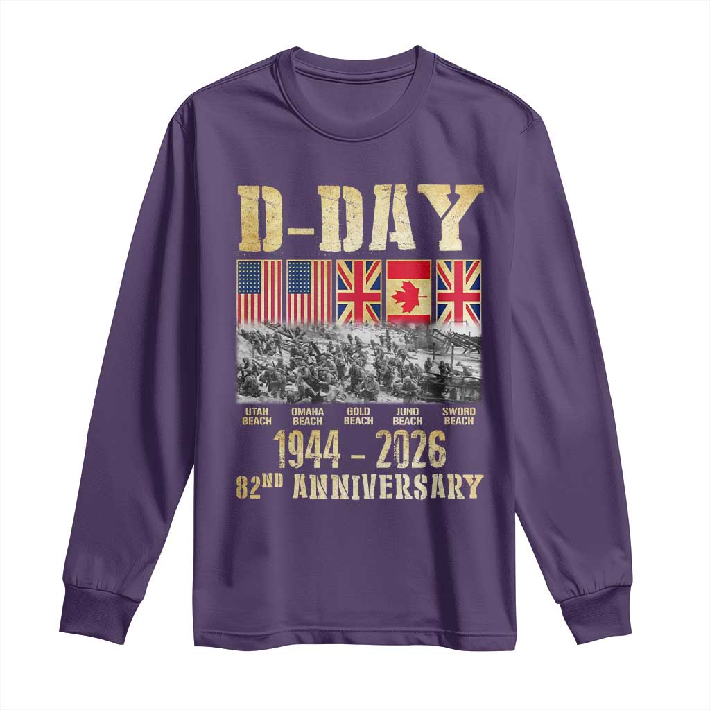 D Day 82nd Anniversary Honor History Normandy WWII Long Sleeve Shirt