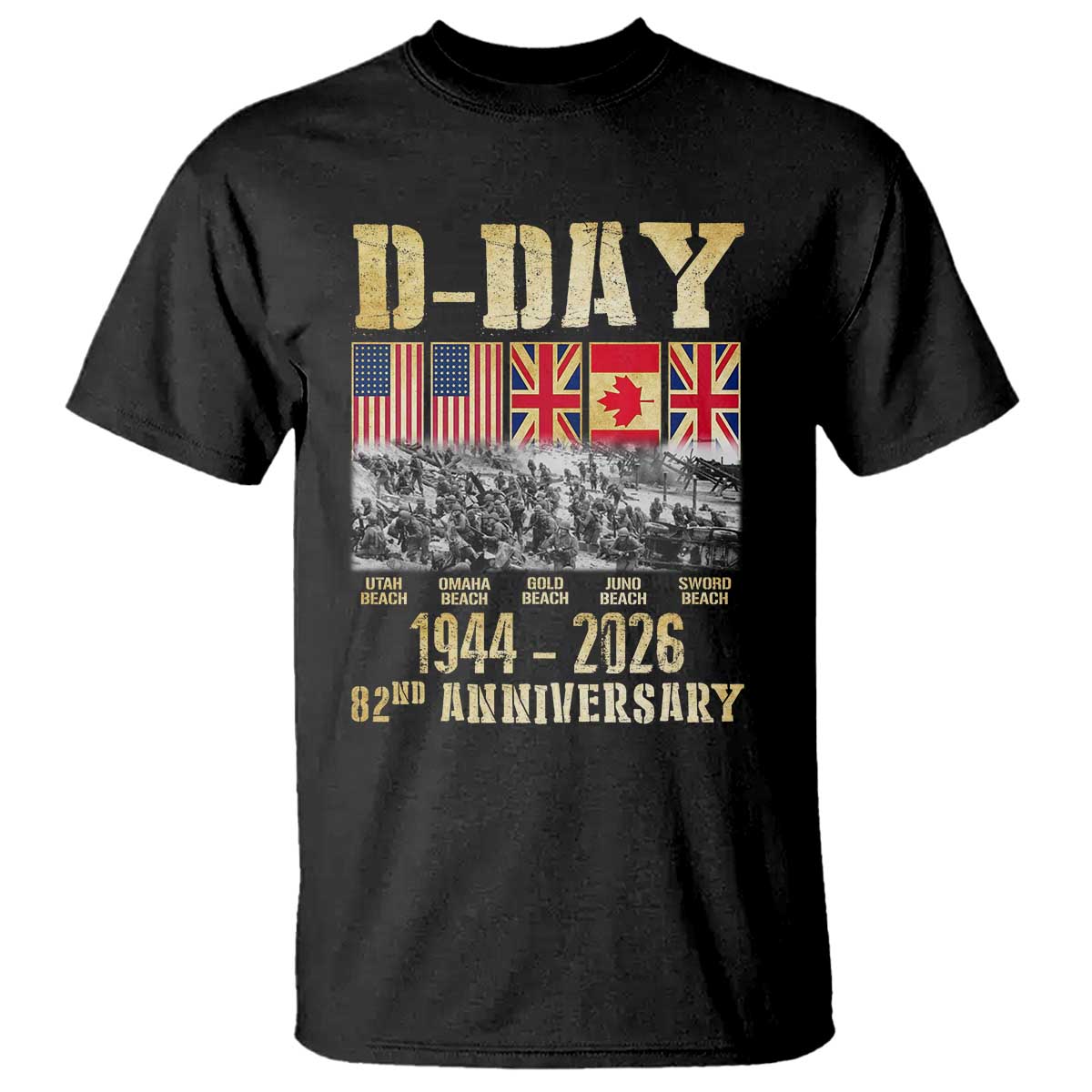 D Day 82nd Anniversary Honor History Normandy WWII T Shirt