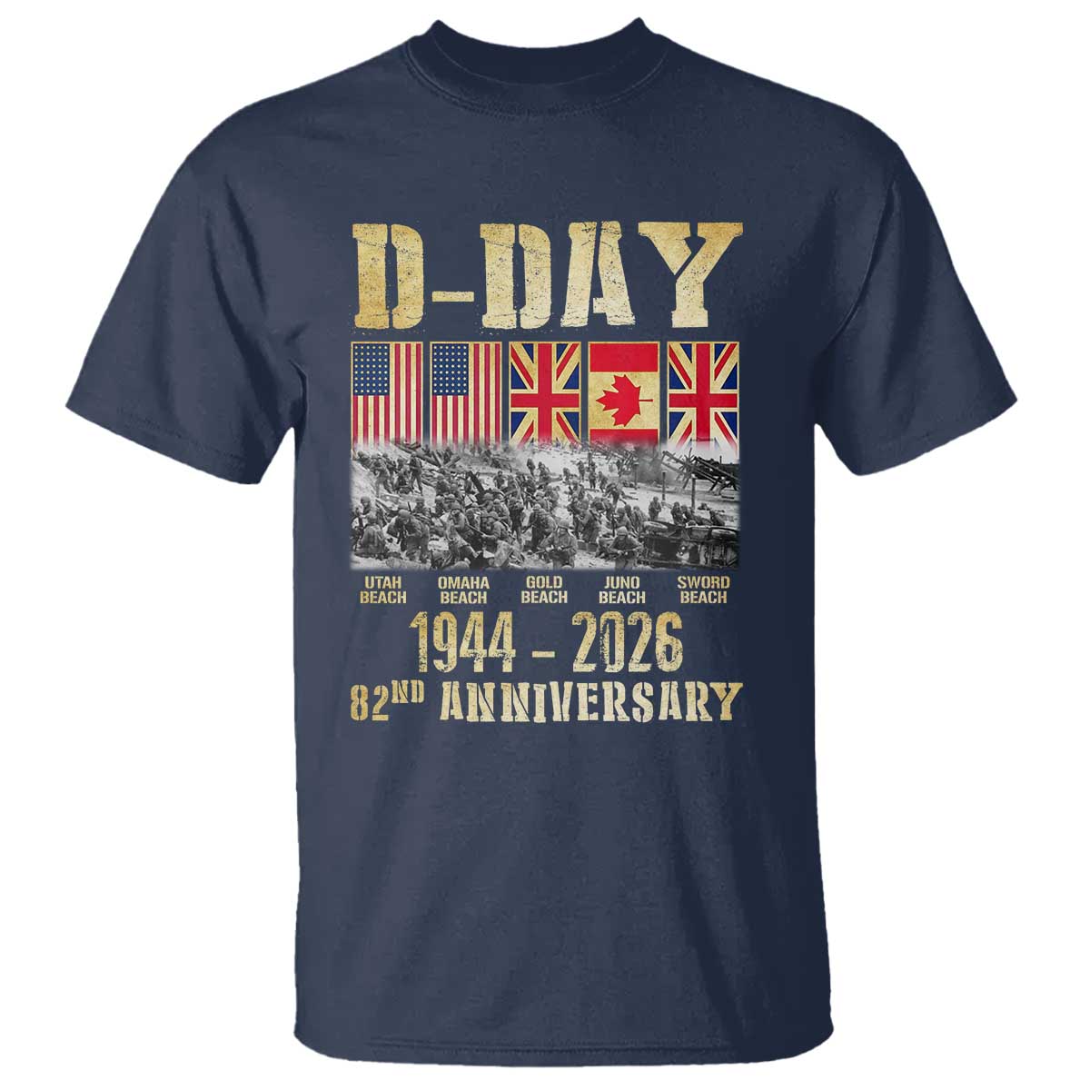 D Day 82nd Anniversary Honor History Normandy WWII T Shirt
