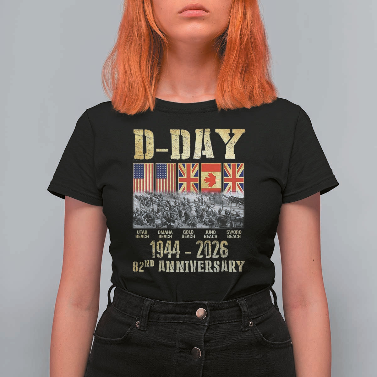 D Day 82nd Anniversary Honor History Normandy WWII T Shirt For Women